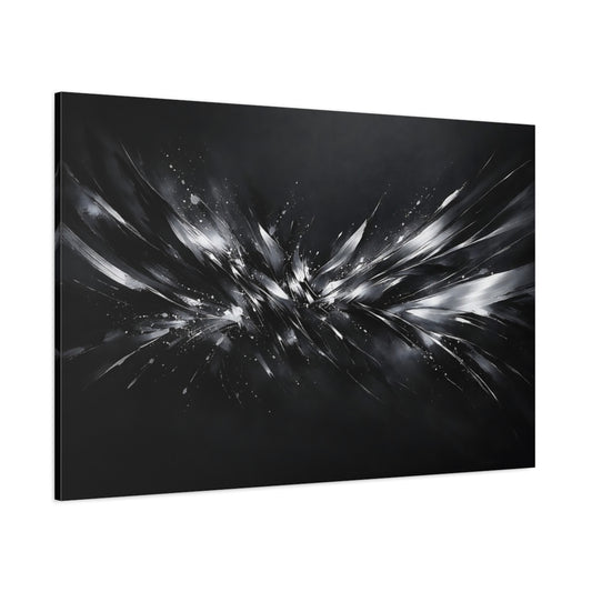 Main Mockup. Abstract Abstract Burst Monochrome Abstract shown as stretched canvas wall art