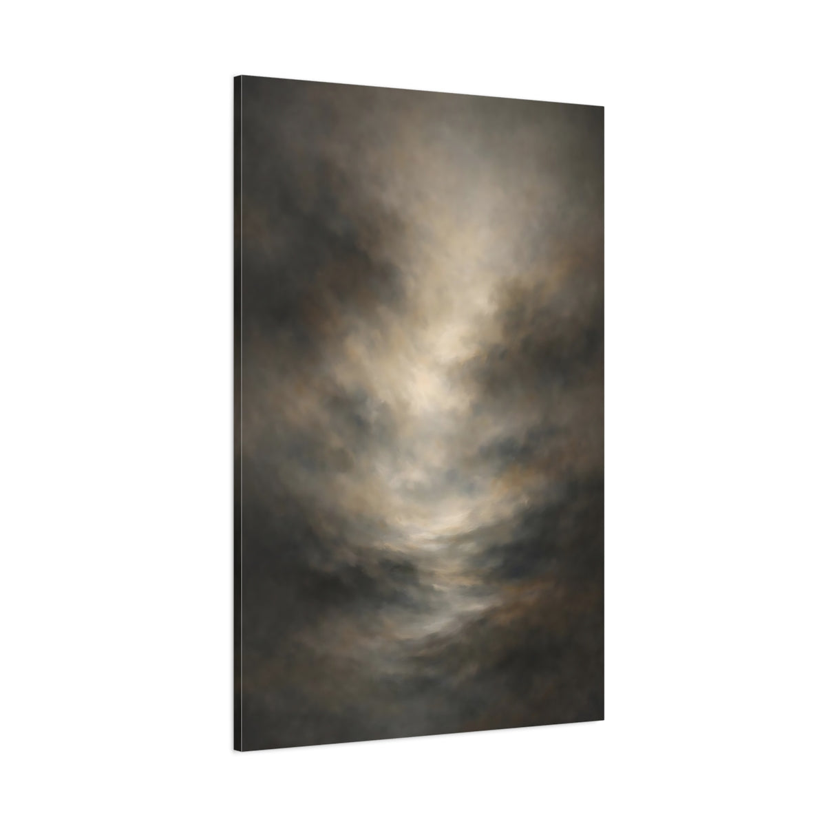 Main Mockup. Abstract Abstract Clouds Brown Gray Abstract shown as stretched canvas wall art