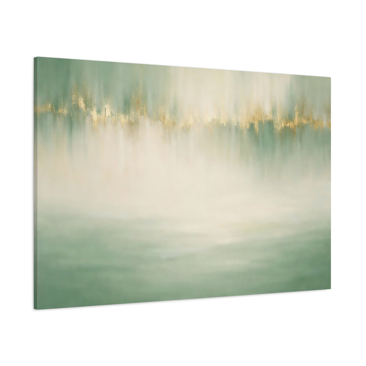 Main Mockup. Abstract Abstract Colors Green And Gold shown as stretched canvas wall art