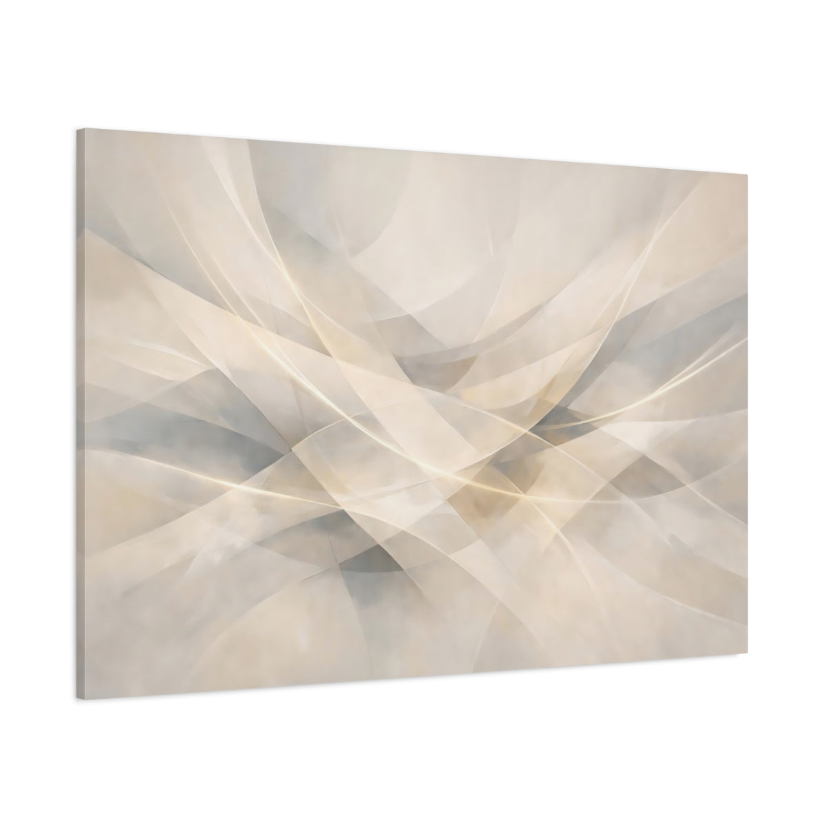 Main Mockup. Abstract Abstract Curves Beige Gray Abstract shown as stretched canvas wall art
