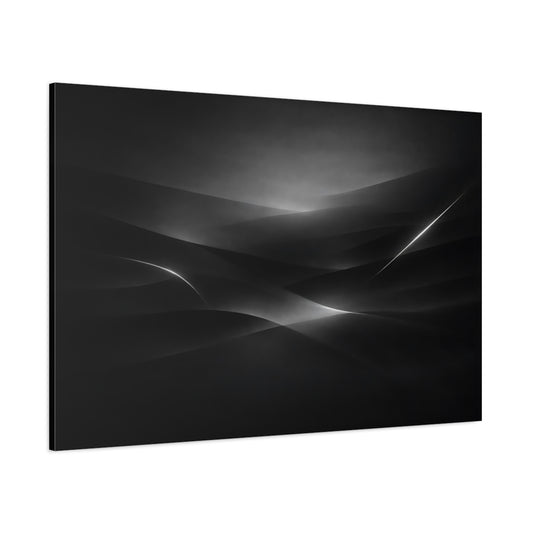 Main Mockup. Abstract Abstract Curves Black And White shown as stretched canvas wall art