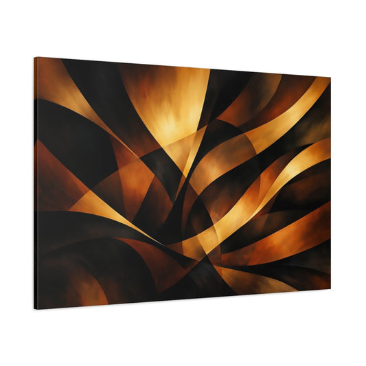 Main Mockup. Abstract Abstract Curves Gold And Black shown as stretched canvas wall art