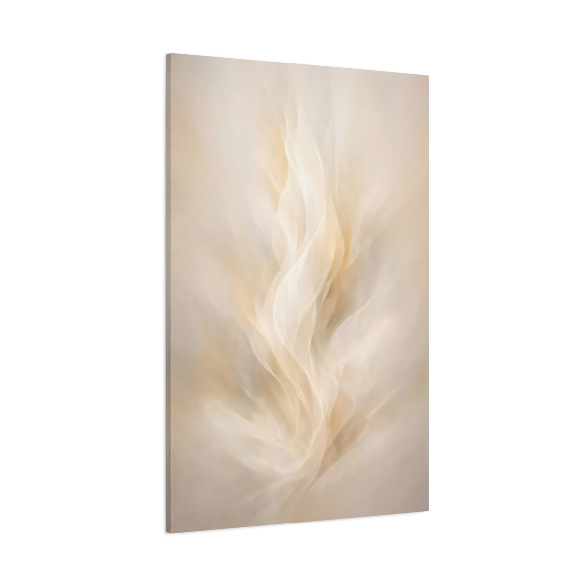 Main Mockup. Abstract Abstract Flow Cream And Gold shown as stretched canvas wall art