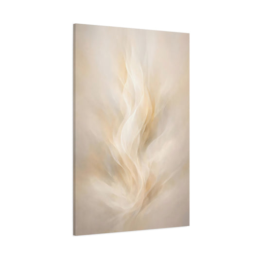 Main Mockup. Abstract Abstract Flow Cream And Gold shown as stretched canvas wall art
