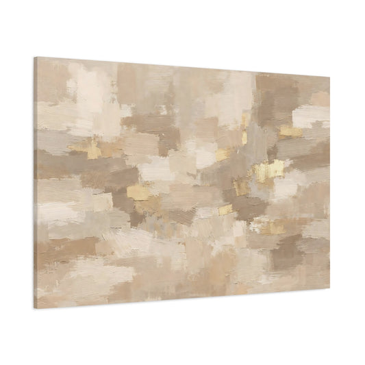Main Mockup. Abstract Abstract Form Beige Gold Abstract shown as stretched canvas wall art