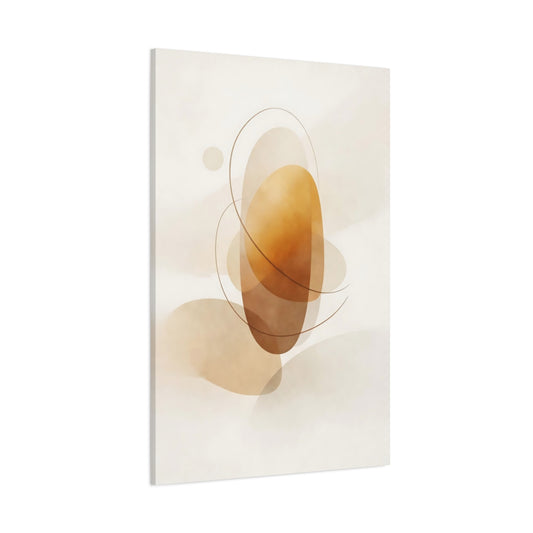 Main Mockup. Abstract Abstract Forms Brown And Beige Abstract shown as stretched canvas wall art