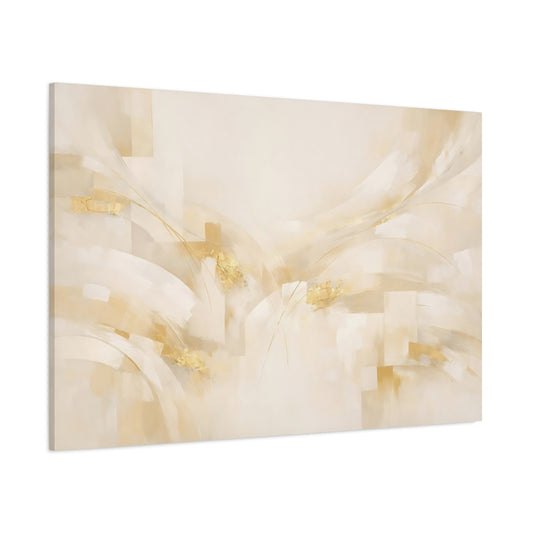 Main Mockup. Abstract Abstract Forms Cream And Gold shown as stretched canvas wall art