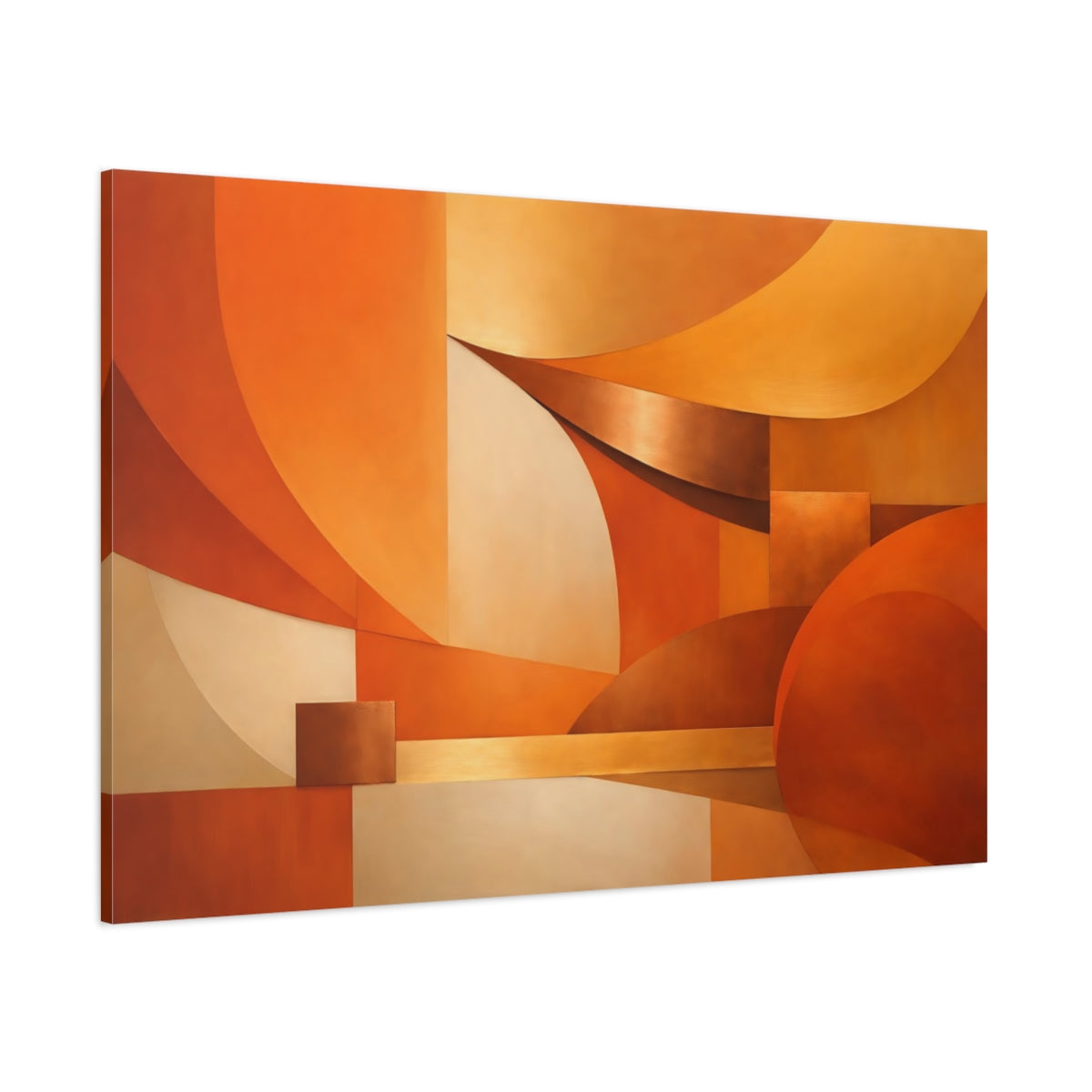 Main Mockup. Abstract Abstract Forms Orange Abstract shown as stretched canvas wall art