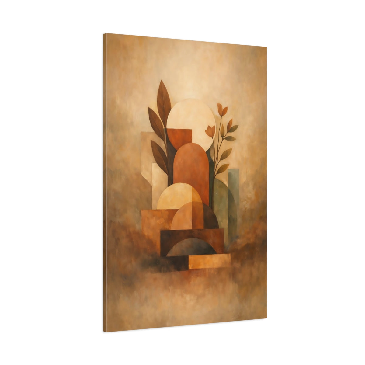 Main Mockup. Abstract Abstract Forms Terracotta Abstract shown as stretched canvas wall art