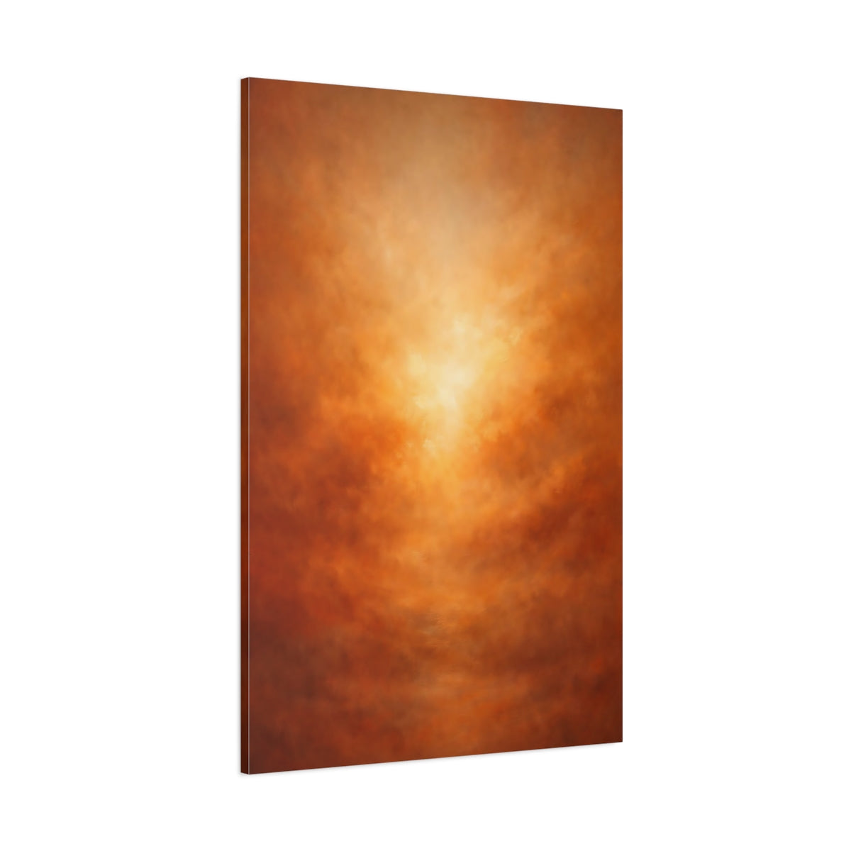 Main Mockup. Abstract Abstract Glow Orange Brown Gradient shown as stretched canvas wall art