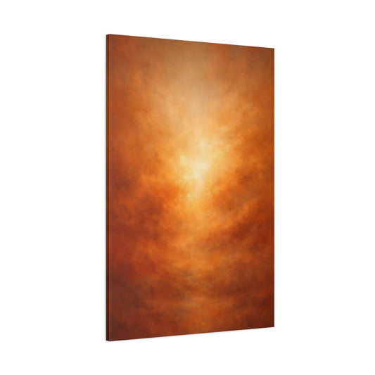 Main Mockup. Abstract Abstract Glow Orange Brown Gradient shown as stretched canvas wall art