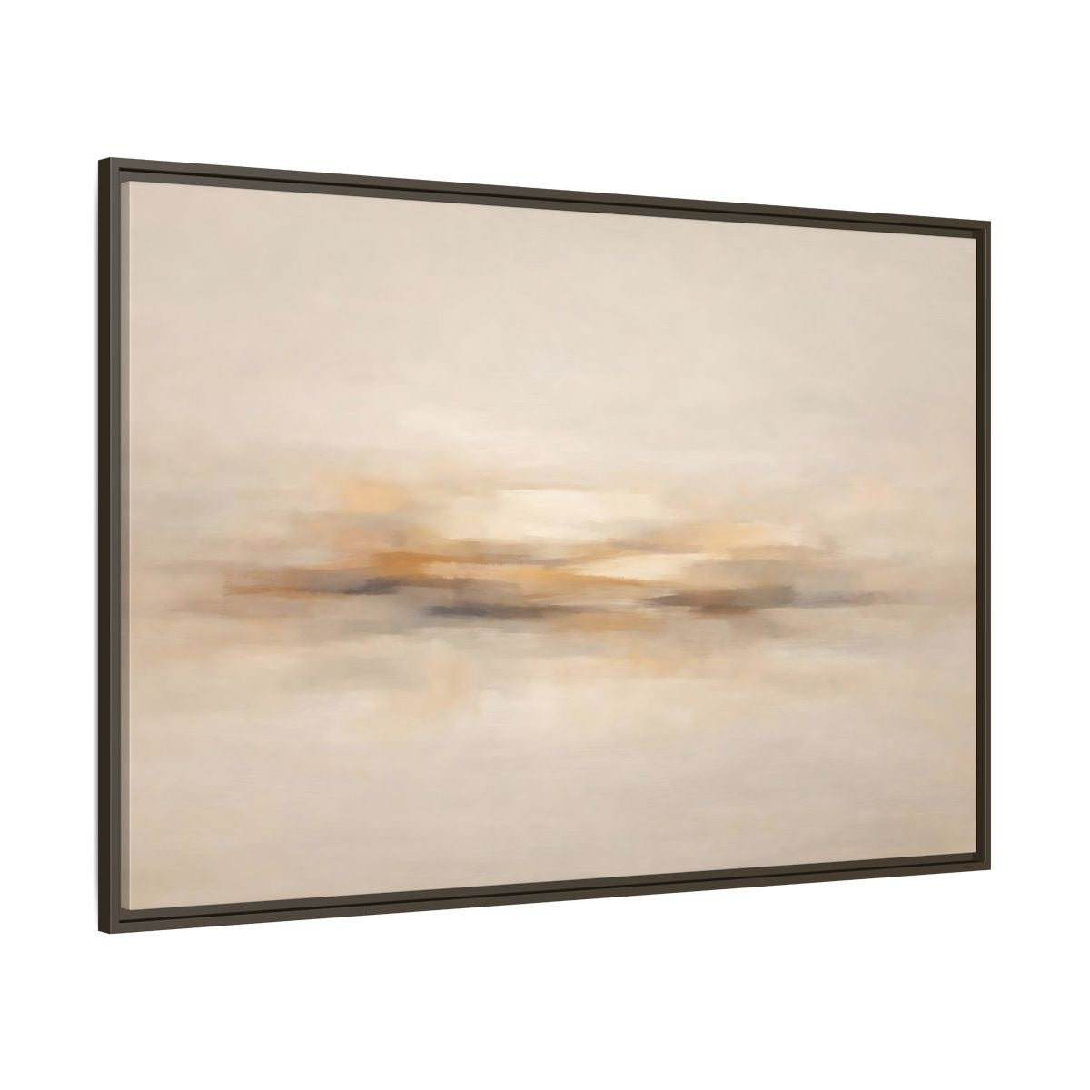 Main Mockup. Abstract Abstract Horizon Beige Abstract shown as stretched canvas wall art