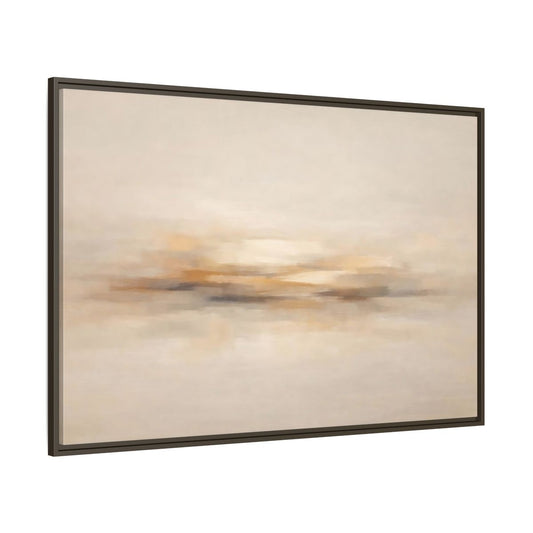 Main Mockup. Abstract Abstract Horizon Beige Abstract shown as stretched canvas wall art