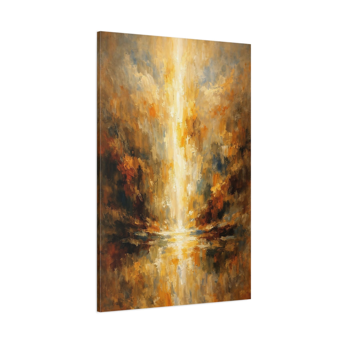 Main Mockup. Abstract Abstract Light Golden Glow Abstract shown as stretched canvas wall art