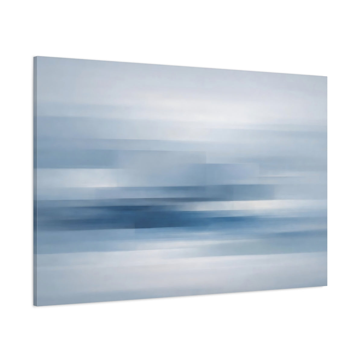 Main Mockup. Abstract Abstract Lines Blue And White Abstract shown as stretched canvas wall art