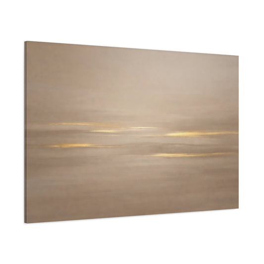 Main Mockup. Abstract Abstract Lines Gold And Beige shown as stretched canvas wall art