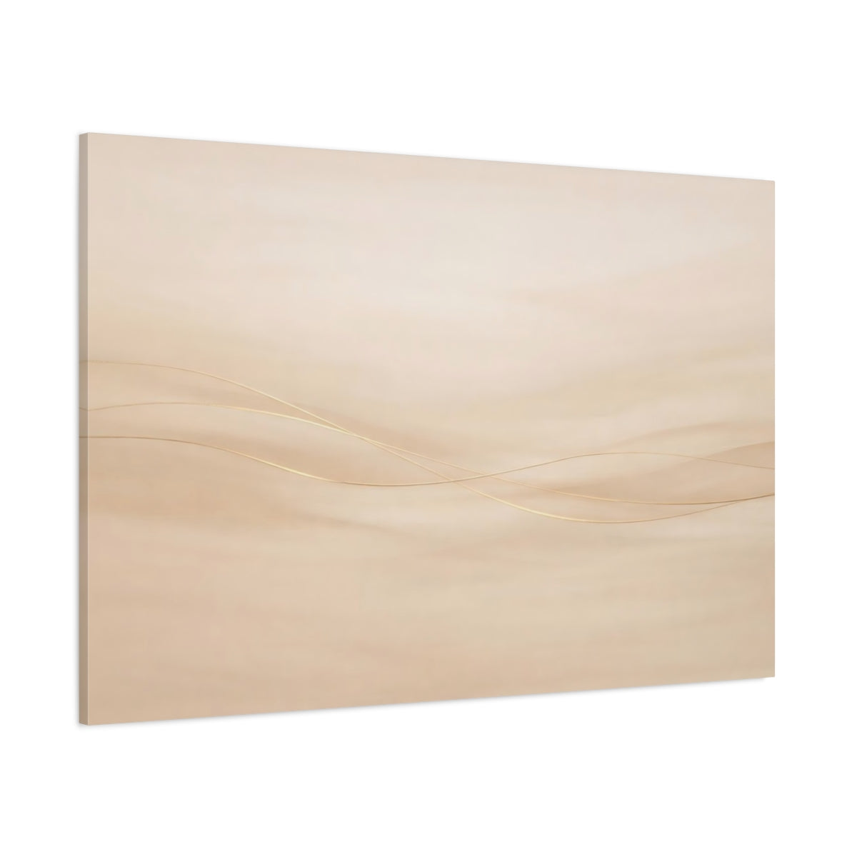 Main Mockup. Abstract Abstract Lines Neutral Gold Abstract shown as stretched canvas wall art
