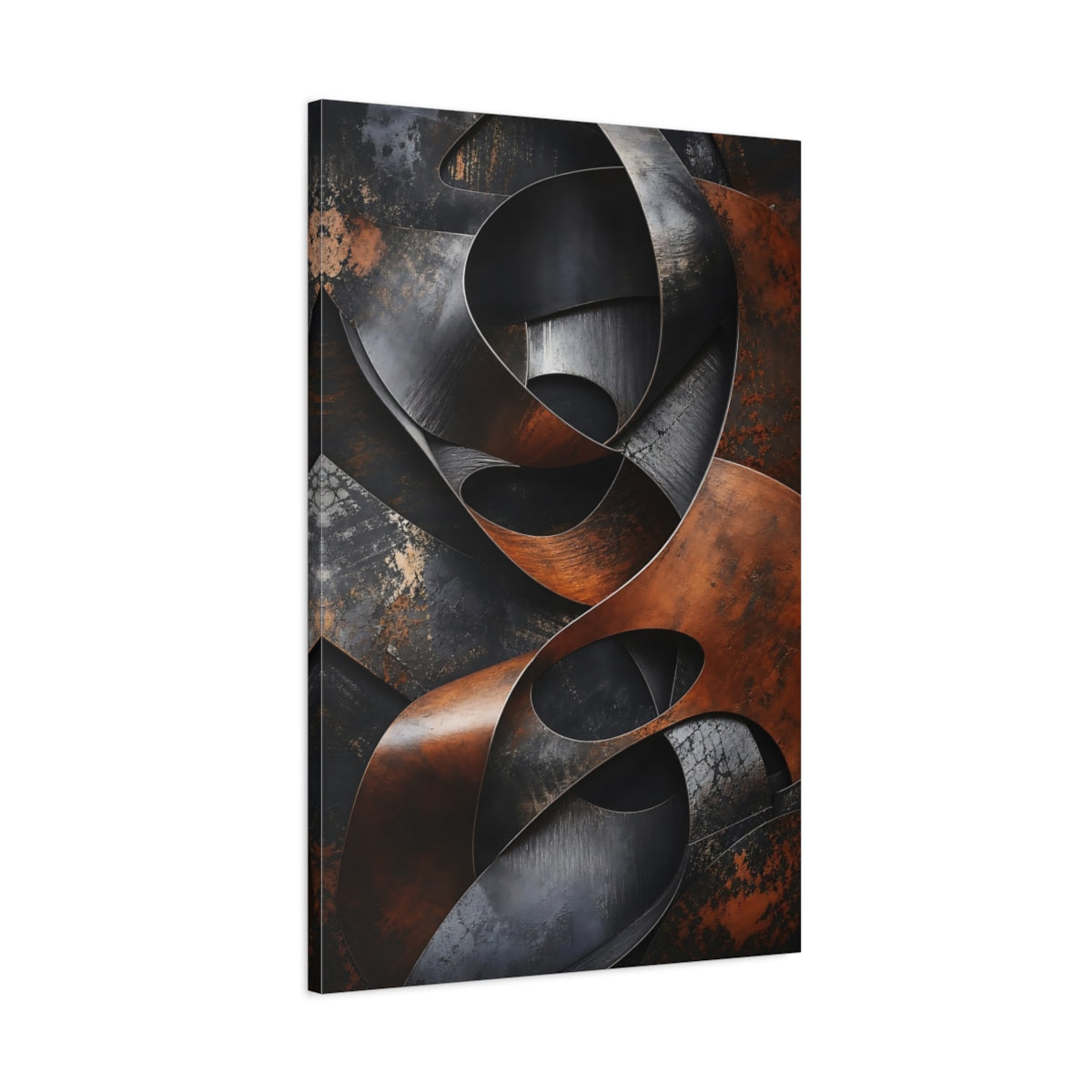 Main Mockup. Abstract Abstract Metal Brown And Black shown as stretched canvas wall art
