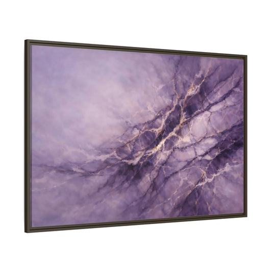 Main Mockup. Abstract Abstract Pattern Purple And Gold shown as stretched canvas wall art