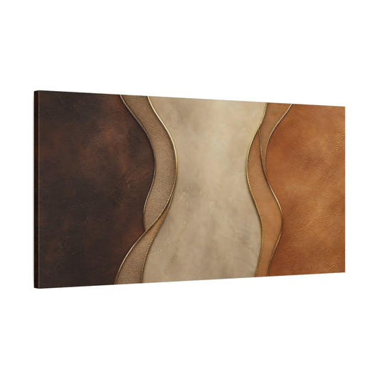 Main Mockup. Abstract Abstract Patterns Brown And Gold shown as stretched canvas wall art