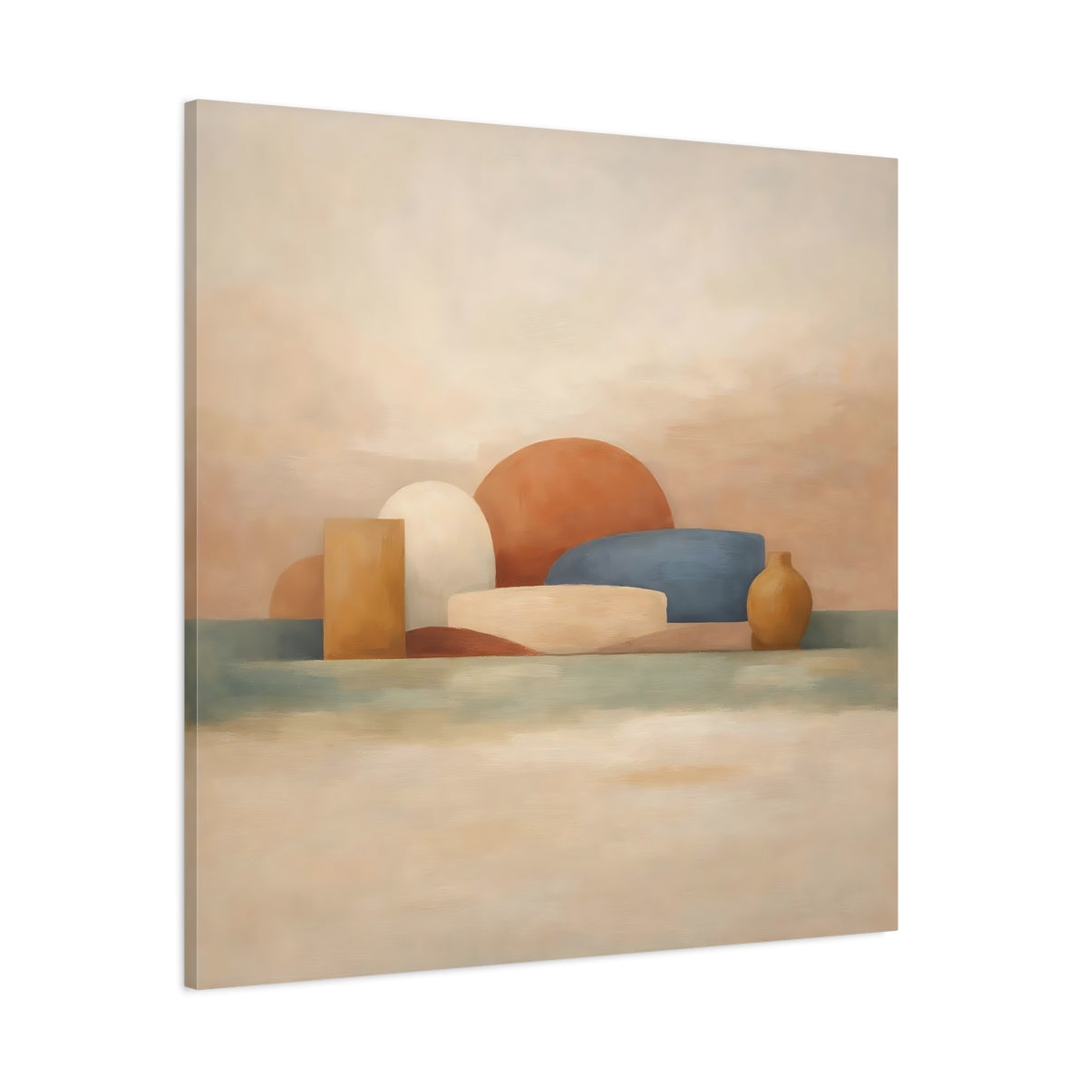 Main Mockup. Abstract Abstract Shapes Abstract Earth Tones shown as stretched canvas wall art