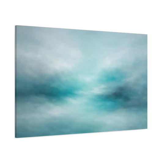 Main Mockup. Abstract Abstract Sky Aqua Abstract shown as stretched canvas wall art