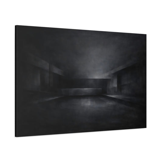 Main Mockup. Abstract Abstract Space Dark Grey Abstract shown as stretched canvas wall art
