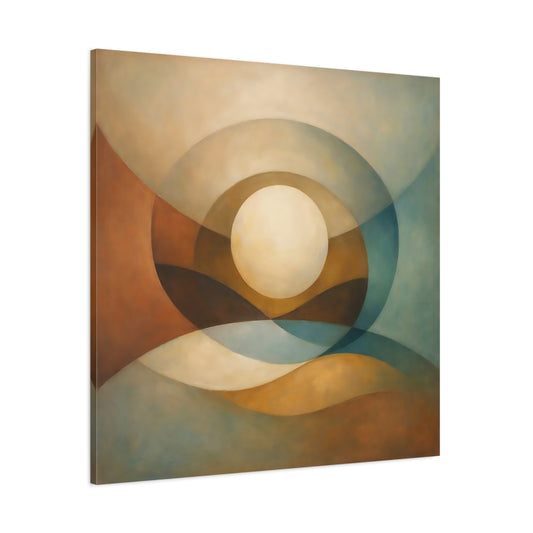 Main Mockup. Abstract Abstract Sphere Abstract Earth Tones shown as stretched canvas wall art