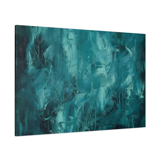 Abstract Abstract Strokes Teal Abstract shown as stretched canvas wall art