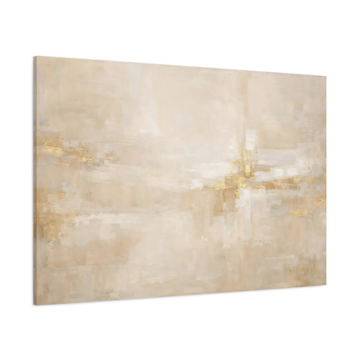 Main Mockup. Abstract Abstract Texture Beige And Gold shown as stretched canvas wall art