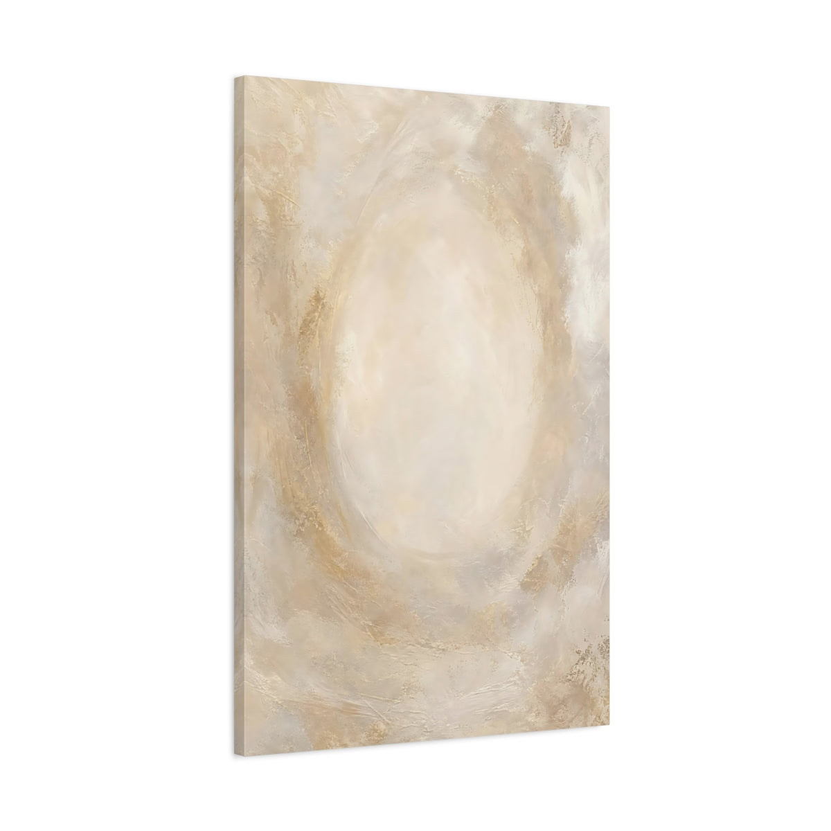 Main Mockup. Abstract Abstract Texture Beige Gold Abstract shown as stretched canvas wall art
