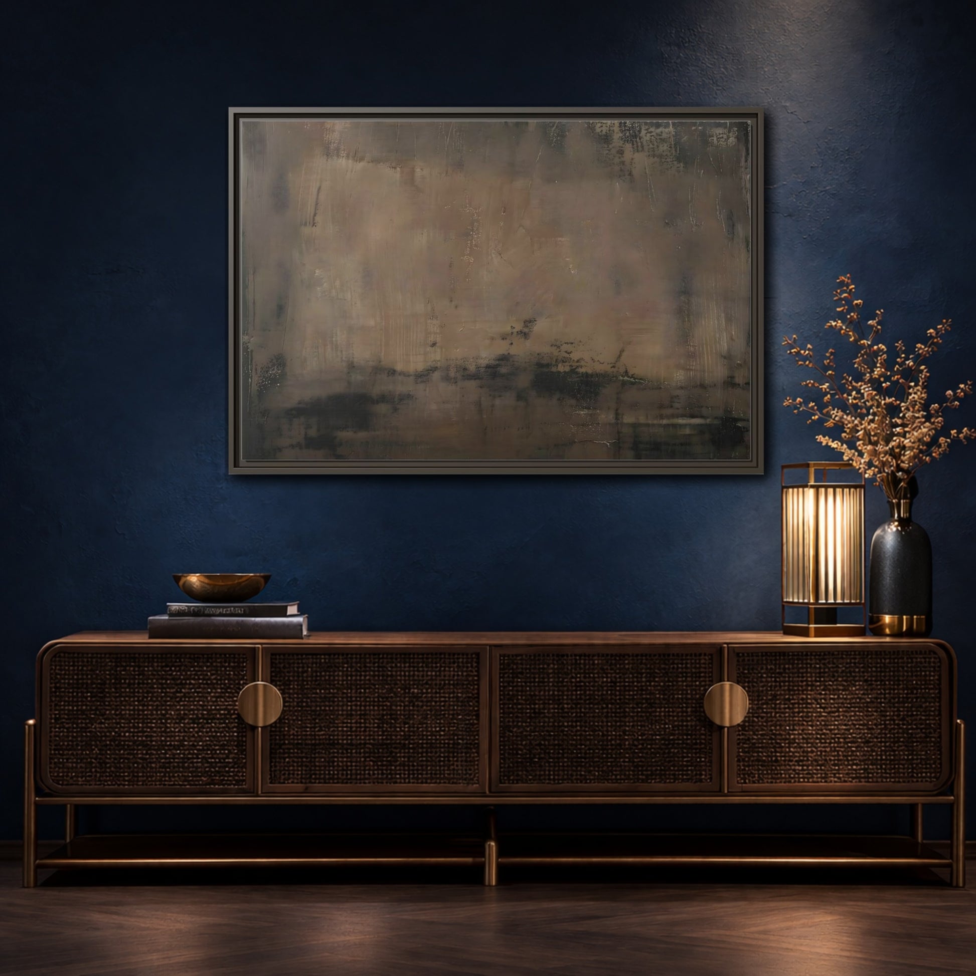 Mockup 4. Abstract Abstract Texture Brown And Black shown as stretched canvas wall art
