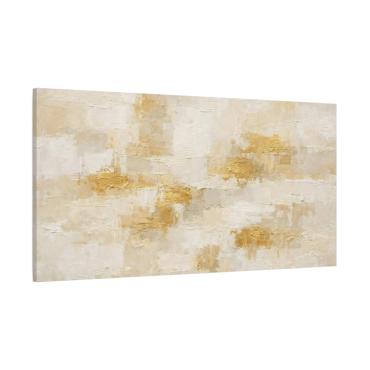 Main Mockup. Abstract Abstract Texture Cream Gold Abstract shown as stretched canvas wall art