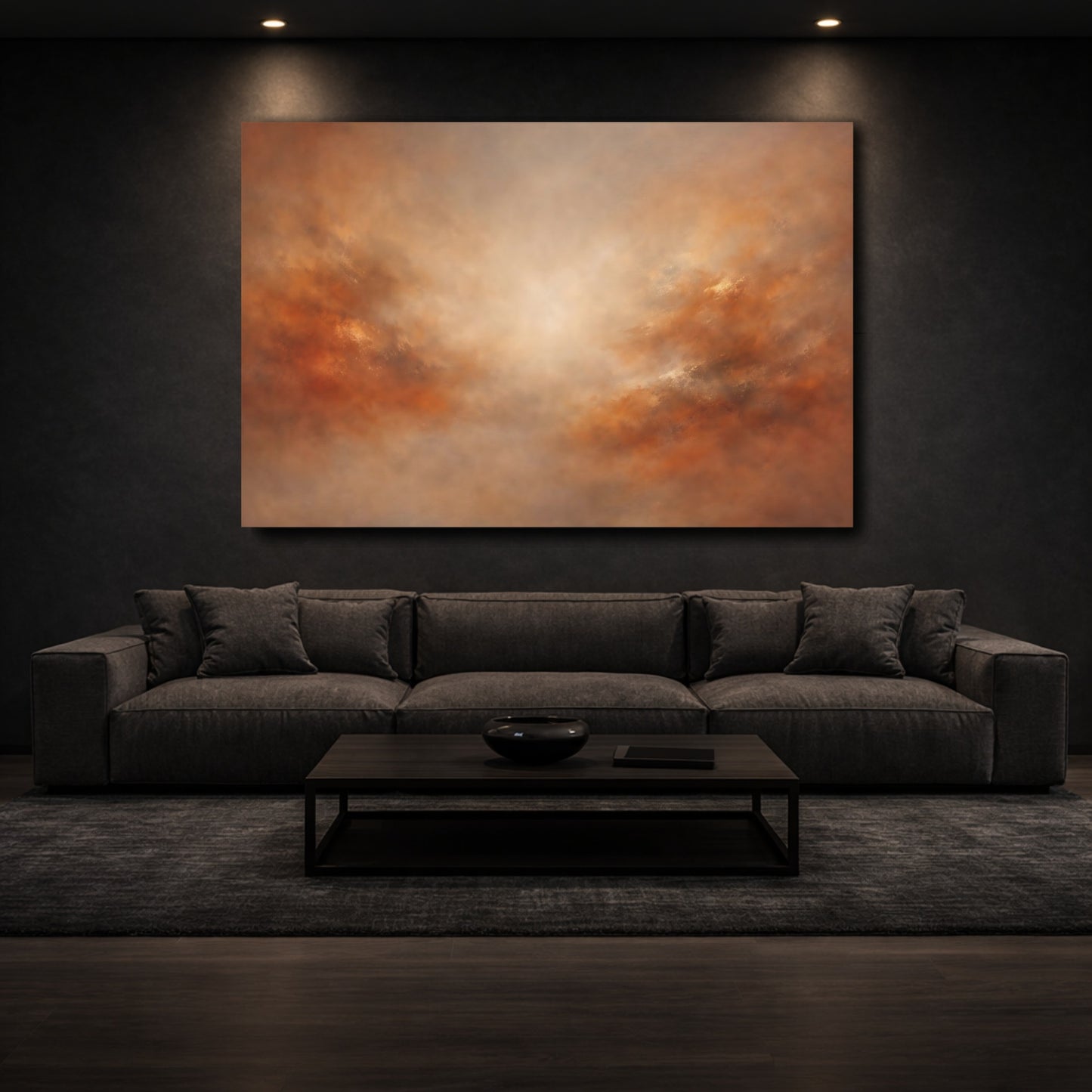 Mockup 2. Abstract Abstract Texture Earthy Abstract shown as stretched canvas wall art