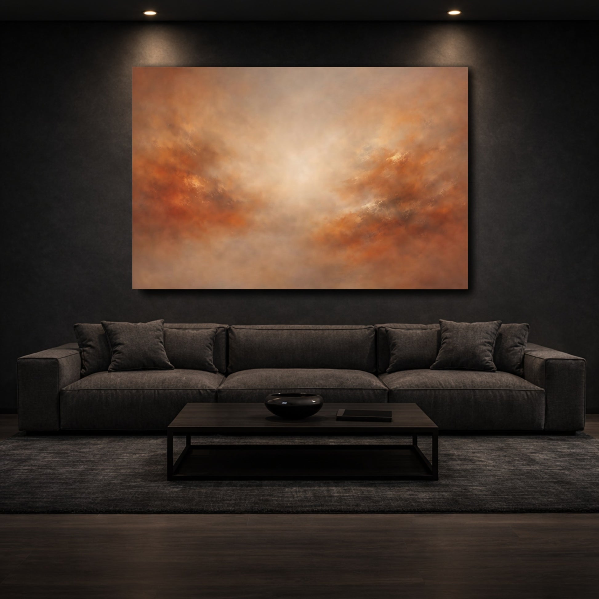 Mockup 2. Abstract Abstract Texture Earthy Abstract shown as stretched canvas wall art