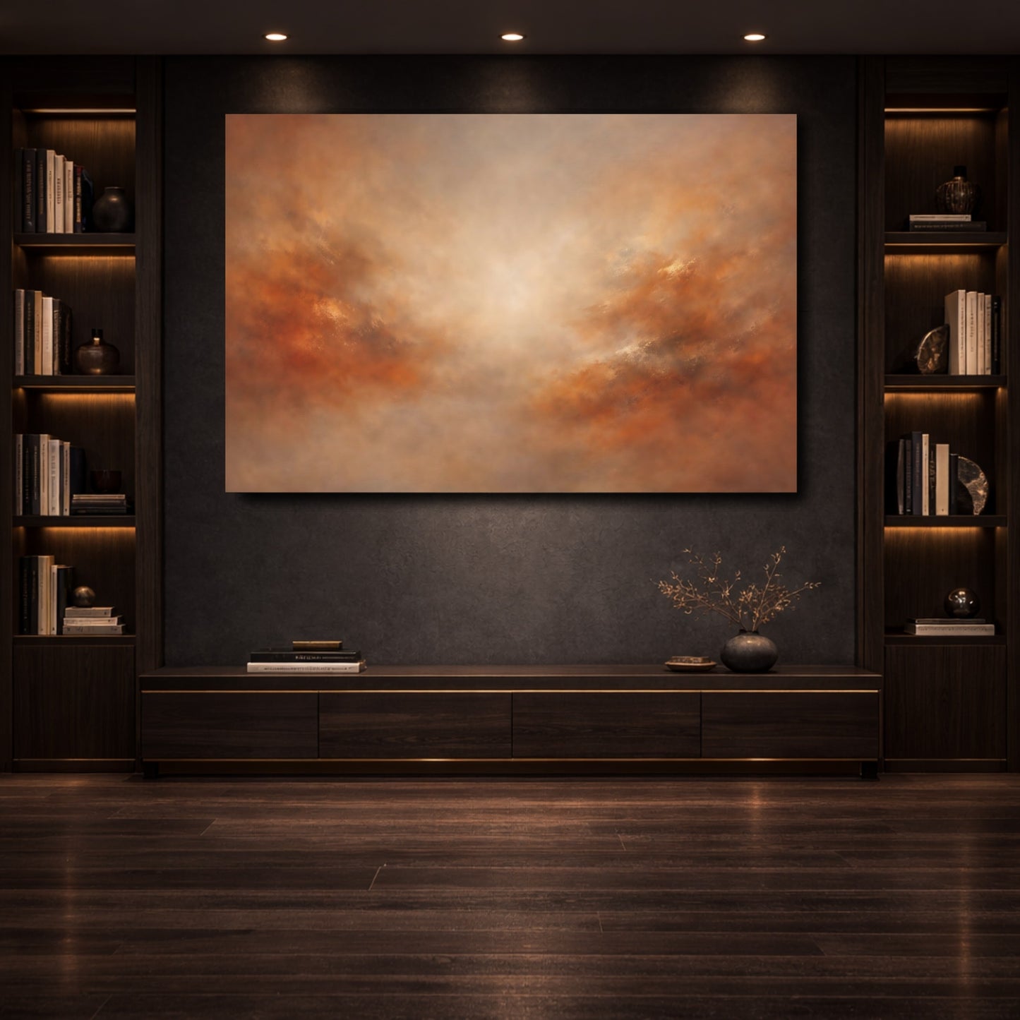 Mockup 3. Abstract Abstract Texture Earthy Abstract shown as stretched canvas wall art