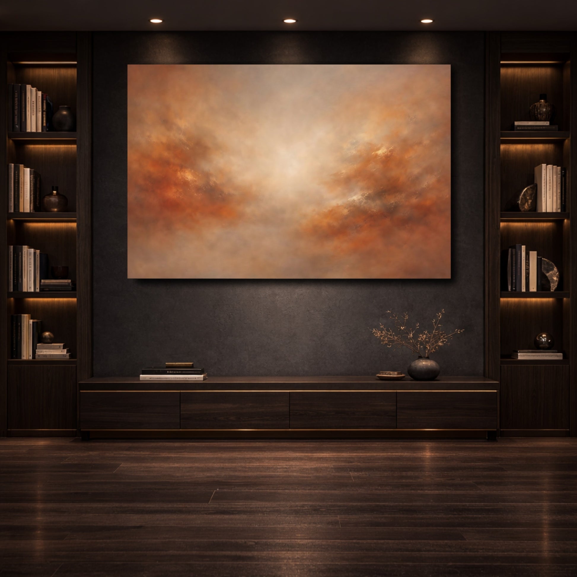 Mockup 3. Abstract Abstract Texture Earthy Abstract shown as stretched canvas wall art