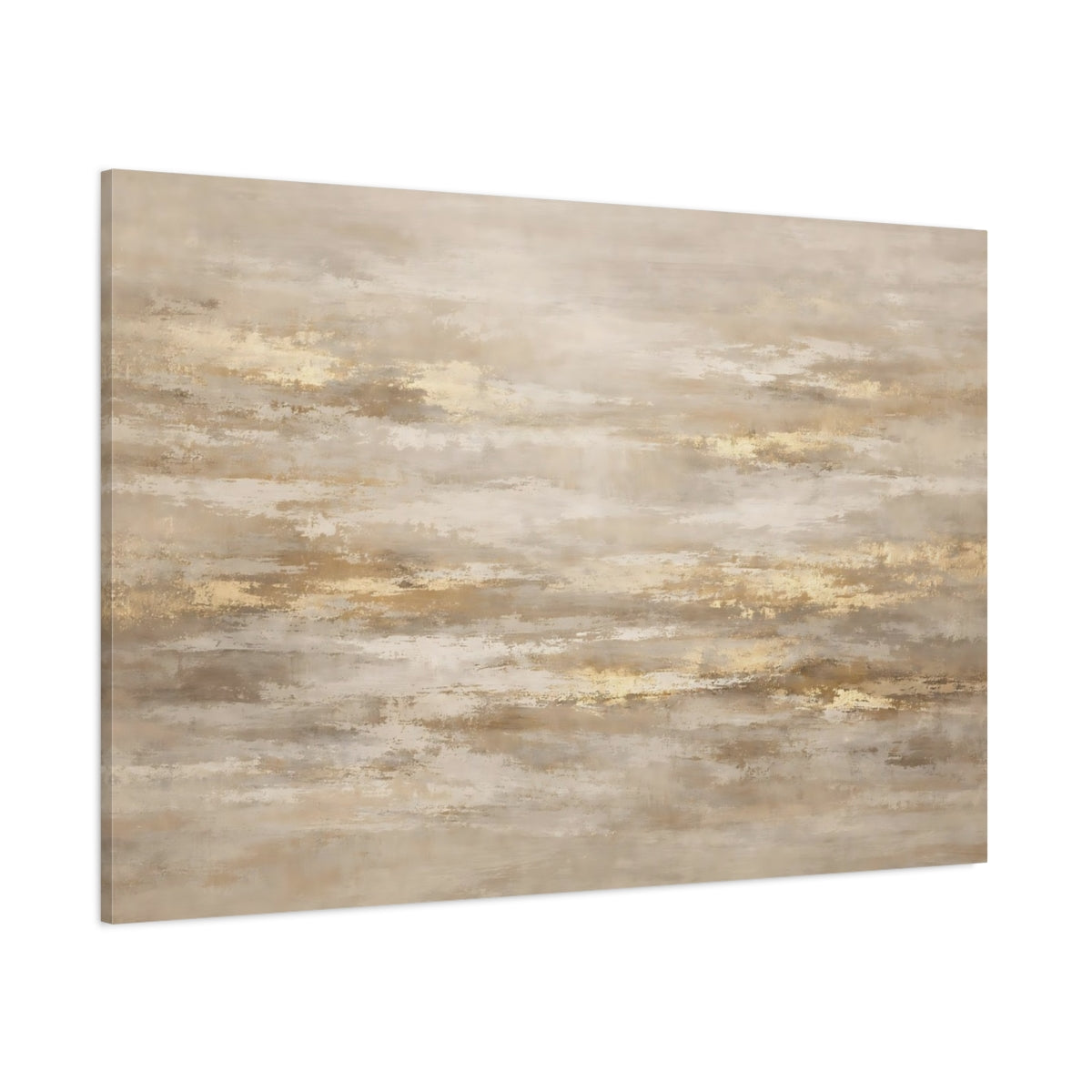 Main Mockup. Abstract Abstract Texture Gold And Beige shown as stretched canvas wall art