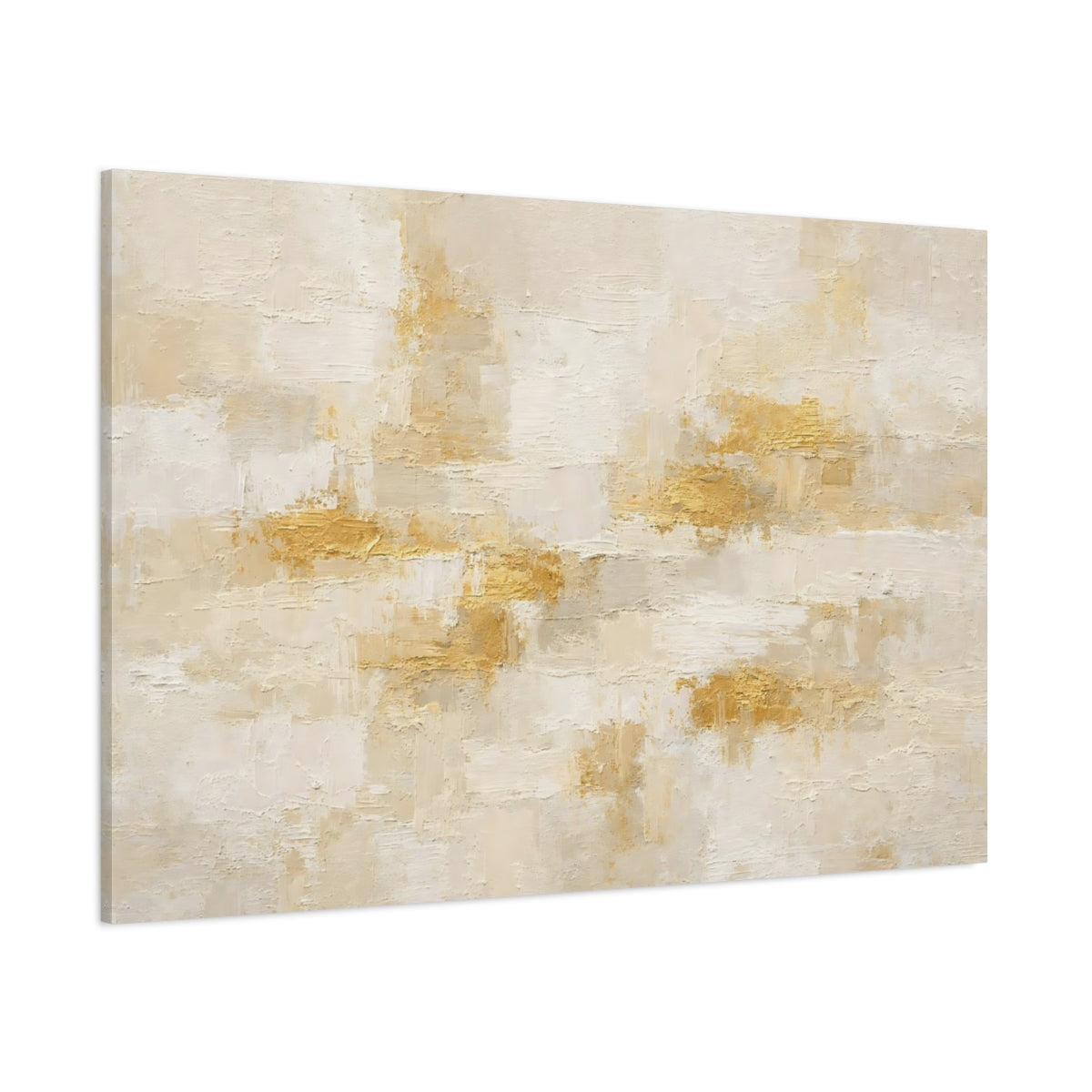 Main Mockup. Abstract Abstract Texture Gold Beige Abstract shown as stretched canvas wall art
