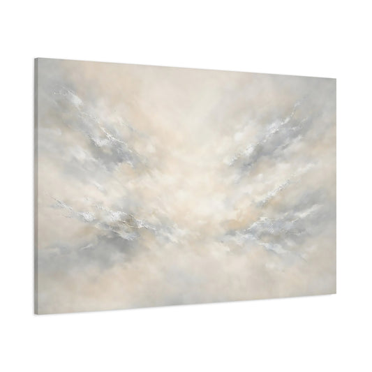 Main Mockup. Abstract Abstract Texture Light Grey Cream shown as stretched canvas wall art