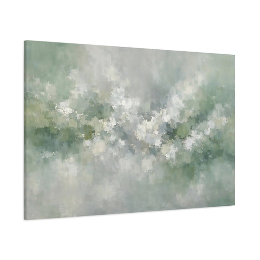Main Mockup. Abstract Abstract Texture Muted Green Abstract shown as stretched canvas wall art