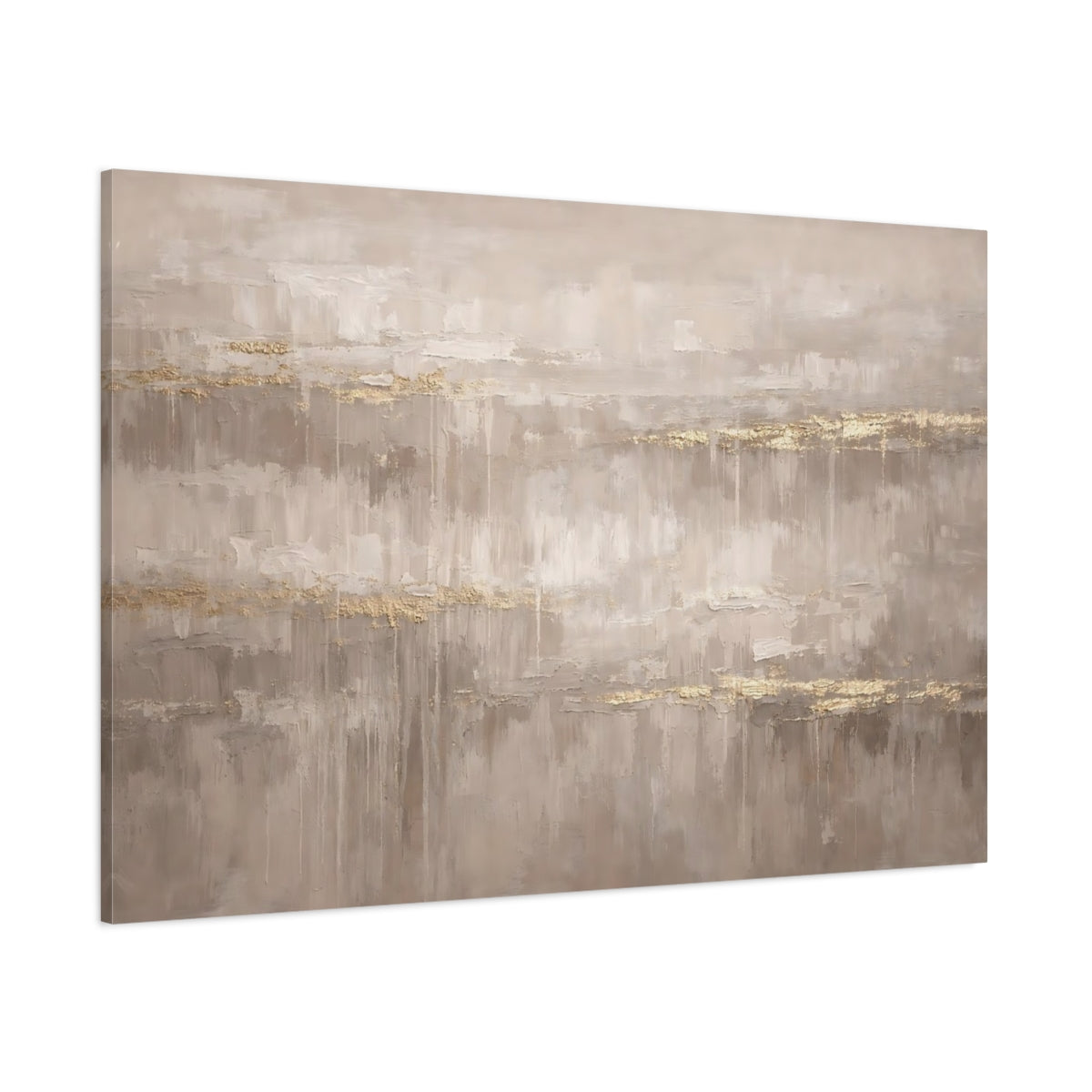 Main Mockup. Abstract Abstract Texture Neutral Gold Abstract shown as stretched canvas wall art