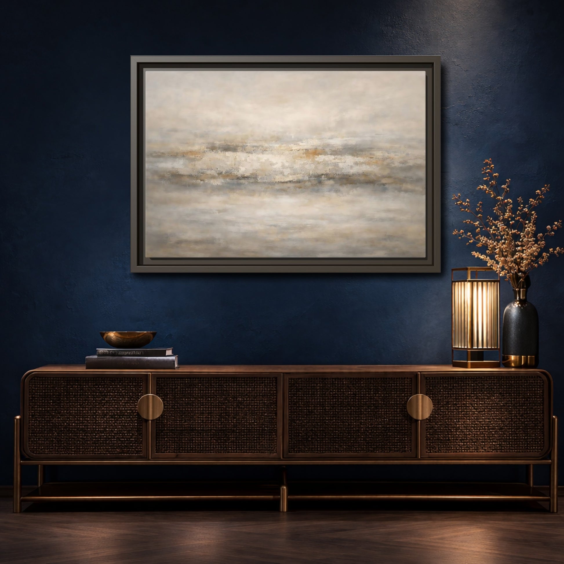 Mockup 4. Abstract Abstract Texture Neutral Textured shown as stretched canvas wall art