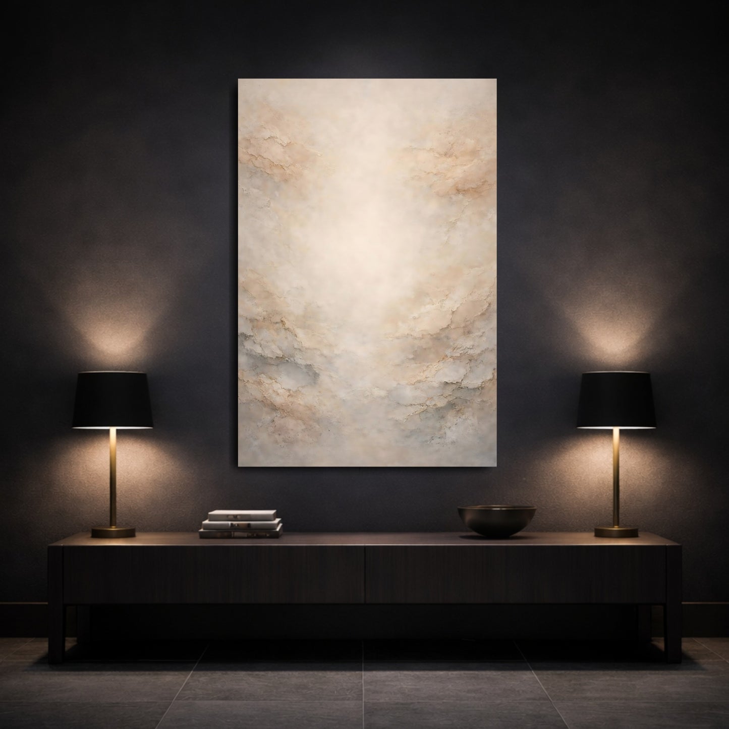 Abstract Abstract Texture Warm Beige Texture shown as front canvas room wall art