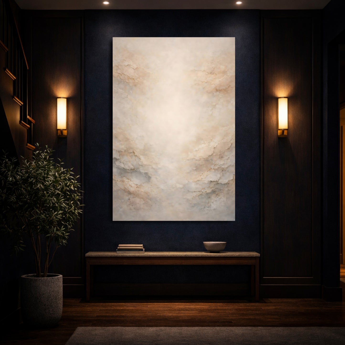 Abstract Abstract Texture Warm Beige Texture shown as front canvas room wall art