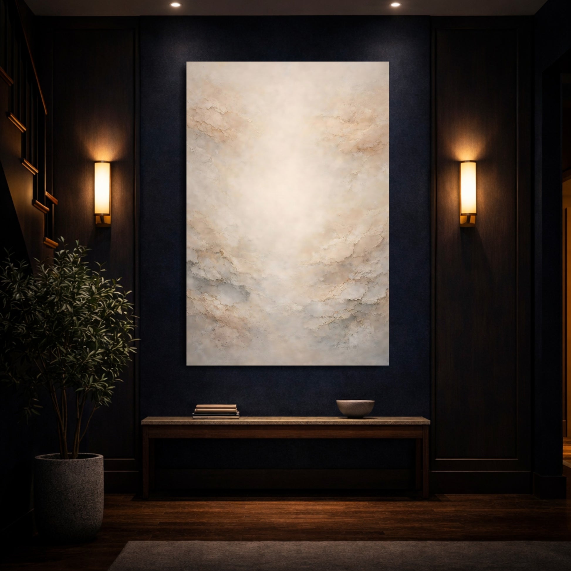 Abstract Abstract Texture Warm Beige Texture shown as front canvas room wall art