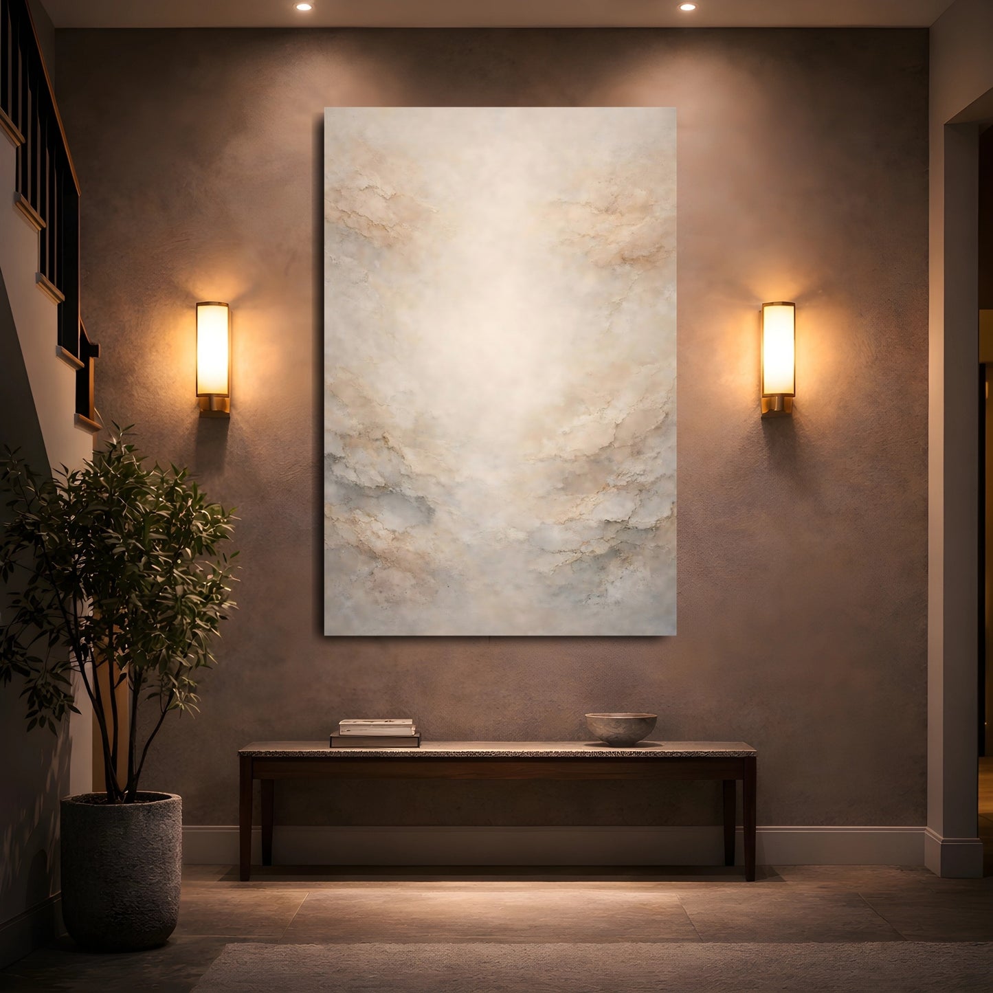 Abstract Abstract Texture Warm Beige Texture shown as front canvas room wall art