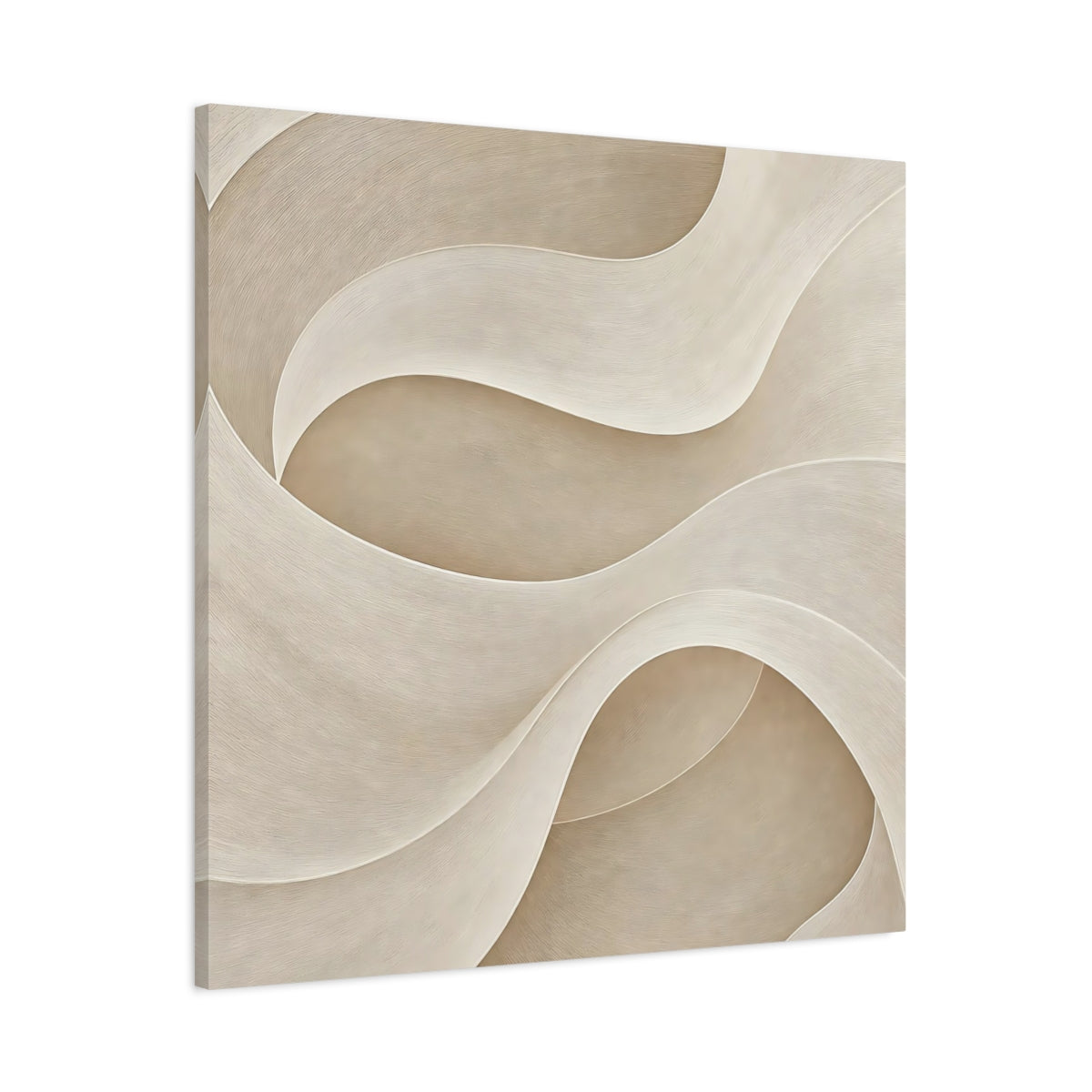 Main Mockup. Abstract Abstract Waves Beige Waves shown as stretched canvas wall art