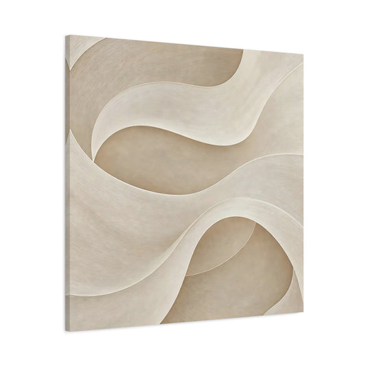 Main Mockup. Abstract Abstract Waves Beige Waves shown as stretched canvas wall art