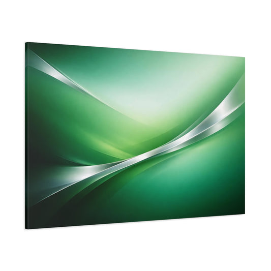 Main Mockup. Abstract Abstract Waves Green Abstract shown as stretched canvas wall art